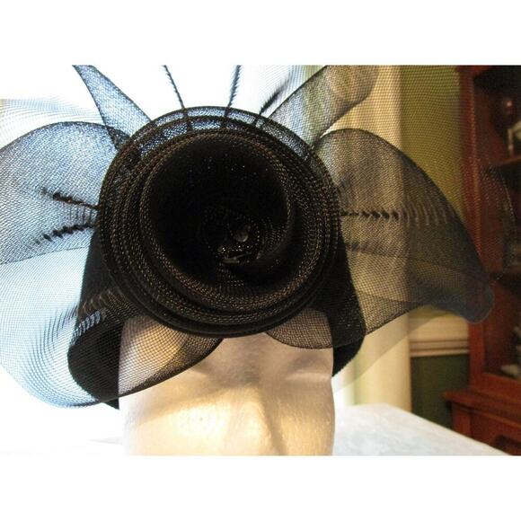 Geo W. Bollman Vintage Ladies Black Hat Classy Mesh Pillbox main image 12